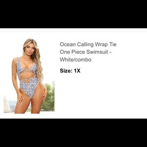 Ocean calling wrap tie one piece swimsuit white combo